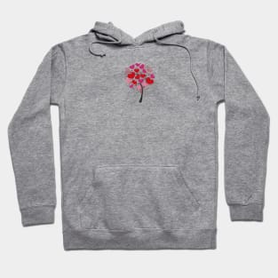 Heart tree with red shining sparkle hearts Hoodie